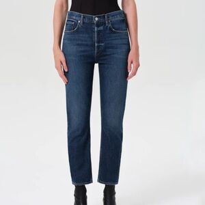 AGOLDE RILEY HIGH RISE STRAIGHT CROP IN FREQUENCY